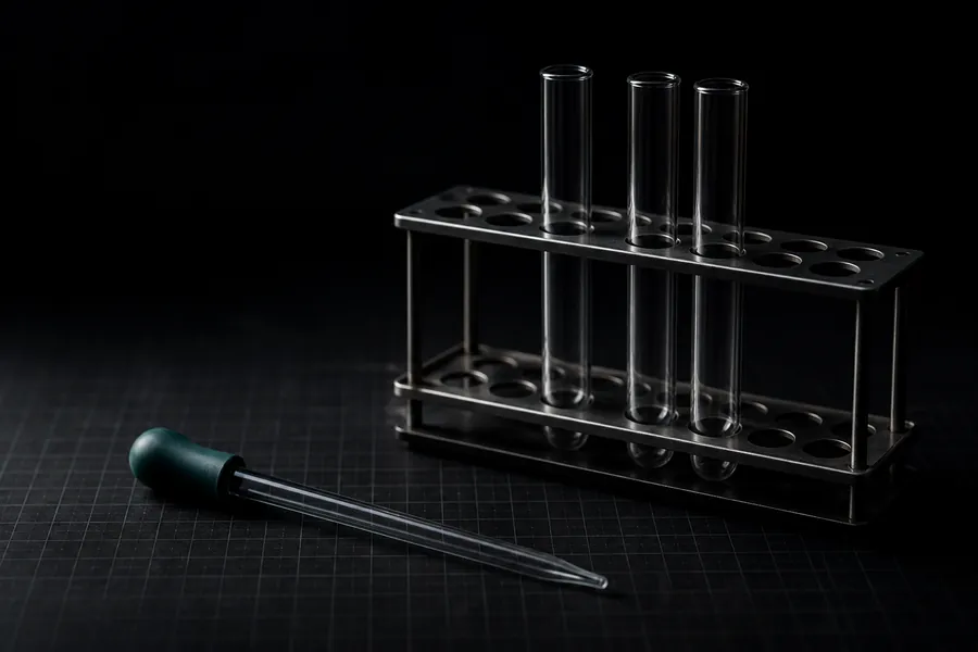 Editorial still life representing diagnostics and lab interpretation